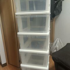 ５段　衣装ケース　コロ付きの画像