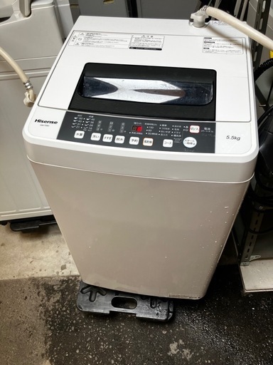 ロ2508-723 Hisense 全自動電気洗濯機 5.5kg 2019年製 動作確認済み 中古