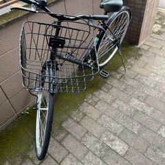 リサイクルショップどりーむ荒田店　No454 自転車　シティサイクル　２７インチ　LEDライト付き　人気の黒♪　シンプルで乗りやすい♪の画像