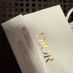 DIOR ホワイトショッパー 小型 リボン付きの画像