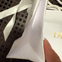 DIOR ホワイトショッパー 小型 リボン付きの画像