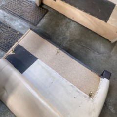 カリモク 家具 3人掛け 本革 ソファ ベージュの画像