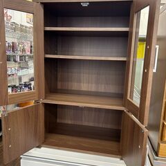 【リユ-スのサカイ広島石内店】ジモティ割/２枚扉食器棚/クリ-ニング済み/HG-6963/広島市　家具　佐伯区　家具　南区　家具　西区　家具　東区　家具　中区　家具　安佐南区　家具　安佐北区　家具　安芸区　家具　府中町　家具　海田町　家具　熊野町　家具　坂町　家具の画像