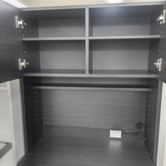 リユースのサカイ太田店★ジモティ割あり★ アイリスオーヤマ レンジボード 黒 H175×D41×W79 クリーニング済み OJ10711の画像