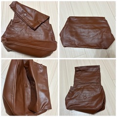 ZARA JOIN LIFE 本革クラッチバッグ タグ付きの画像