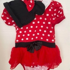 ミニーマウス水玉ワンピースと帽子セット9-12Mの画像