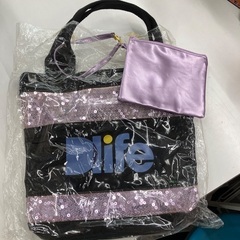 非売品　新品未使用　Dlife トートバッグ ブラック✖️ピンクパープルスパンコールの画像