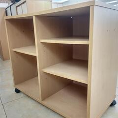 リユースのサカイ太田店★ジモティ割あり★  キャスター付き収納棚 木目 H64×D38×W75 クリーニング済み OJ10719の画像