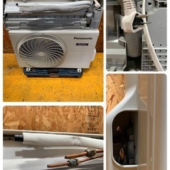 a(7427) Panasonic ルームエアコン 2021年製 CS-401DFL2-W パナソニック 4.0kw 14畳程度 8㎏ リモコン 直接引き取り歓迎 大阪 中古 2個口の画像
