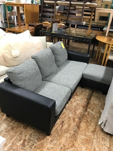 ジャングルジャングル貝塚店 ソファ カウチソファ 3人用 オットマン 