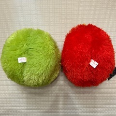 ガチャピンとムックのぬいぐるみの画像
