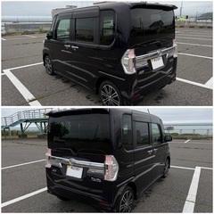 ダイハツ タント カスタム 車検長期 デカナビ付 リア両側パワスラの画像