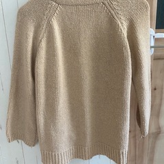 ベージュ　オープンフロントニットカーディガン　Sの画像