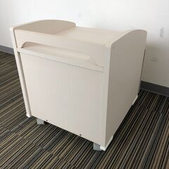 ☆デスクキャビネット デスク収納 引き出し 2段 収納 ホワイト 白 幅41×高さ47×奥行44㎝ 仕切り板調節可能 キャスター付き 中古品(NF250826) 546-96の画像