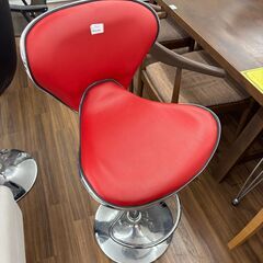 【ジモティー割引あり】【ジャングルジャングル守口店】カウンターチェア　赤の画像
