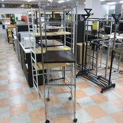 【ｼﾞｬﾝｸﾞﾙｼﾞｬﾝｸﾞﾙ金沢店】  メタルラック 木目/シルバー W60×D45×H168 クリーニング済み												の画像