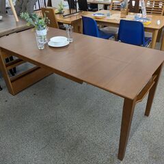 ジモティー見た！で5%OFF【ダイニングテーブル】4人掛けダイニングテーブル 伸長式テーブル 拡張テーブル エクステンションテーブル アウトレット家具:ブラウンの画像