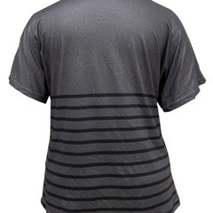 グレー ストライプ 半袖Tシャツ 4XLの画像