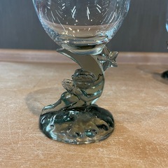 【引き取り限定】中古品　アデリア　天使のステム月と星　ワイングラス　3点セットの画像
