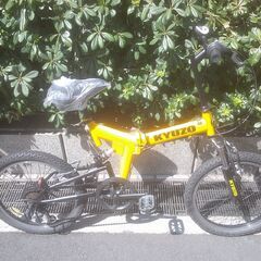 整備済み中古自転車　20インチ　税別￥12.800-　折り畳み自転車　Wサスペンション　外装６段　イエロー826の画像