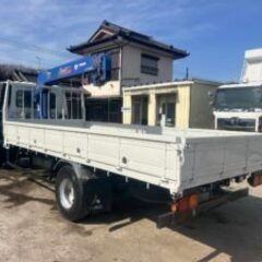 【車検付き】401-305三菱ファイター　トラック　ユニック4段クレーン　 型式PA-FK71D 最大積載3,000kg　 実走行13万KM 平成19年式の画像
