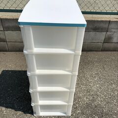 JM20203K) 5段収納ケース/収納ボックス＜幅：約54cm 高さ：約100cm 奥行：約41cm＞中古品【取りに来られる方限定】　の画像