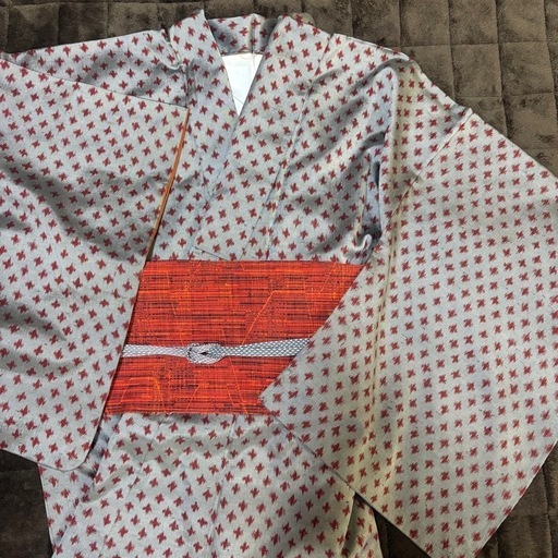アンティーク着物　かすりの着物　三越購入品