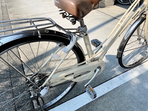 【完売御礼】【大人用】整備済中古自転車 パナソニック27型ヴィアトーレ アイボリー色 <自転車のオオムラ 静岡店>