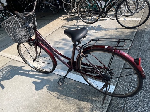 【完売御礼】【大人用】整備済中古自転車 アサヒ26型サントス  最廉価 婦人車 赤色 <自転車のオオムラ 静岡店>