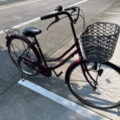 【大人用】整備済中古自転車 アサヒ26型サントス  最廉価 婦人車 赤色 <自転車のオオムラ 静岡店>の画像