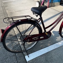 【大人用】整備済中古自転車 アサヒ26型サントス  最廉価 婦人車 赤色 <自転車のオオムラ 静岡店>の画像