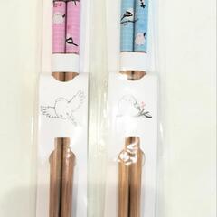 北海道 ☆ 雪の妖精 シマエナガ 木製のお箸 ２個セット 新品未使用の画像