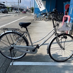 【大人用】整備済中古自転車 サイモト26型パティオボックス  最廉価 婦人車 銀色 <自転車のオオムラ 静岡店>の画像