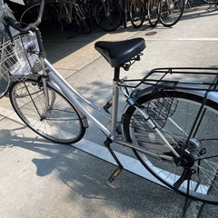 【大人用】整備済中古自転車 サイモト26型パティオボックス  最廉価 婦人車 銀色 <自転車のオオムラ 静岡店>の画像