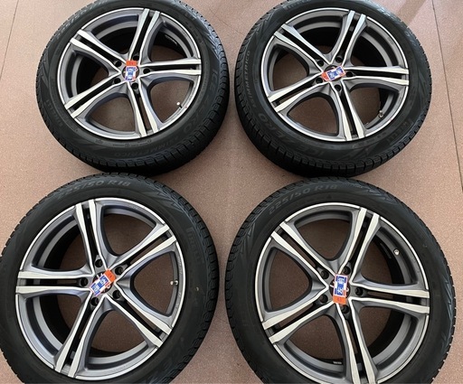225/55R18 BMW X1 　スタッドレス　　タイヤセット　ピレリ　ICE ZERO ASIMMETRICO OZレーシング　Xline X5B  　PCD112 オフセット47　美品　格安