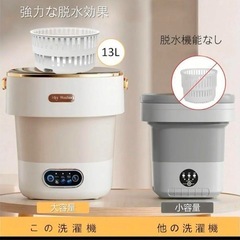 【新品未使用品】　 小型洗濯機 折りたたみ ミニ洗濯機 脱水機能付き排水ホースの画像