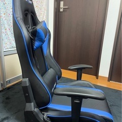 【中古品】GTRACING ゲーミングチェア 座椅子 ブルー GT89-BLUE♪ダメージはあります^_^の画像