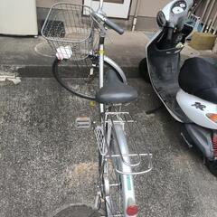 自転車 シルバーの画像
