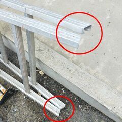 △ アルミ製 日軽脚立  アルミ製脚立 脚立 NK-6号 脚立 1m70cm 梯子 3m40cm 脚カバー無し サビペンキ汚れあり 現状渡しの画像