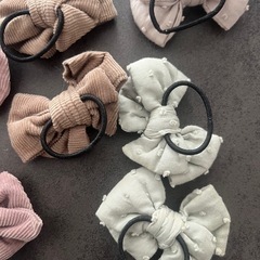 リボン型ヘアゴム 6個セットの画像
