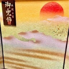 五月人形灯籠光るガラスケース入刀弓付コンパクト大沢人形かぶと　端午の節句の画像