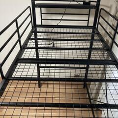 ★北九州、福岡市周辺配送可【ニトリ】ロフトベッド  階段付き  スチール  ブラック  💳自社配送時🌟代引き可💳※現金、クレジット、スマホ決済対応※   【配達は要決済前問い合わせ】の画像