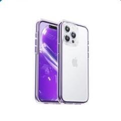 iPhone 14 Pro Max ケース 耐衝撃 クリア 黄変防止 パープルの画像