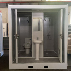 シャワールーム＋トイレ 水洗式 ウォシュレット付きトイレユニット 仮設トイレの上位互換 換気扇 照明 フル装備 カスタムも可能の画像
