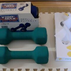 未使用　VIGO MAX　ネオプレーンダンベルセット　1.5キロ×２  2.5キロ×２　2セットの画像