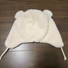 クマの顔デザイン ベビー 帽子 ニット帽 46-48cm 西松屋の画像
