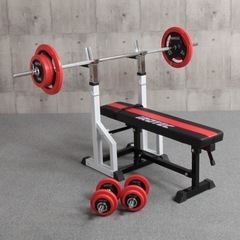 【美品】ベンチプレス 70kg セット IROTEC 筋トレ ダンベル の画像