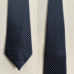 新品未使用品ドット柄ネクタイ10本セットメンズネイビー紺ダークブルー保護フィルムパッケージ男性用紳士の画像