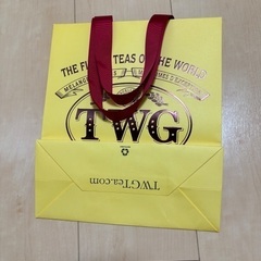 TWG 紙袋 ショッパー 袋 ギフトバッグ tea イエローの画像