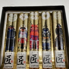 H2508-741 戦国武将箸 ５膳 未使用の画像